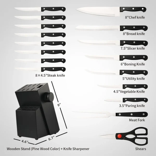19-piece-knife_5 19 Piece Knife Set with Storage Block and Built-in Sharpener