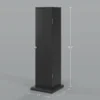 black-toilet-paper-storage-cabinet_7 Black toilet roll cabinet with dimension lines showing 7.7 by 7.7 by 25.6 inches