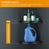 corner-shower-caddy-shelf_7 Two tiers mounted separately with adjustable spacing for tall shampoo bottles