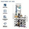 entryway-shoe-rack_3 Size chart showing 66 inch height, 33 inch width and 12 inch depth