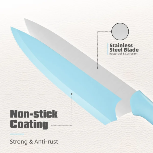 knife-set-block_4 Knife Set with Block, 14 Pieces, Blue Non-Stick Stainless Steel