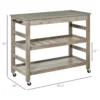 rolling-kitchen-cart-stainless-top_4 Dimension diagram showing 42.5 inch width, 19 inch depth and 35 inch height